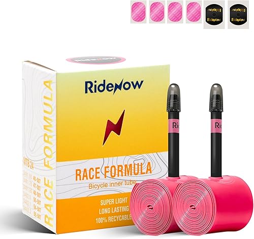 RideNow - Paquete de 2 tubos interiores para bicicleta MTB de 242627.529 pulgadas para 1.3-2.01.9-2.5, con válvula Presta de metalTPU de 452.559 in,