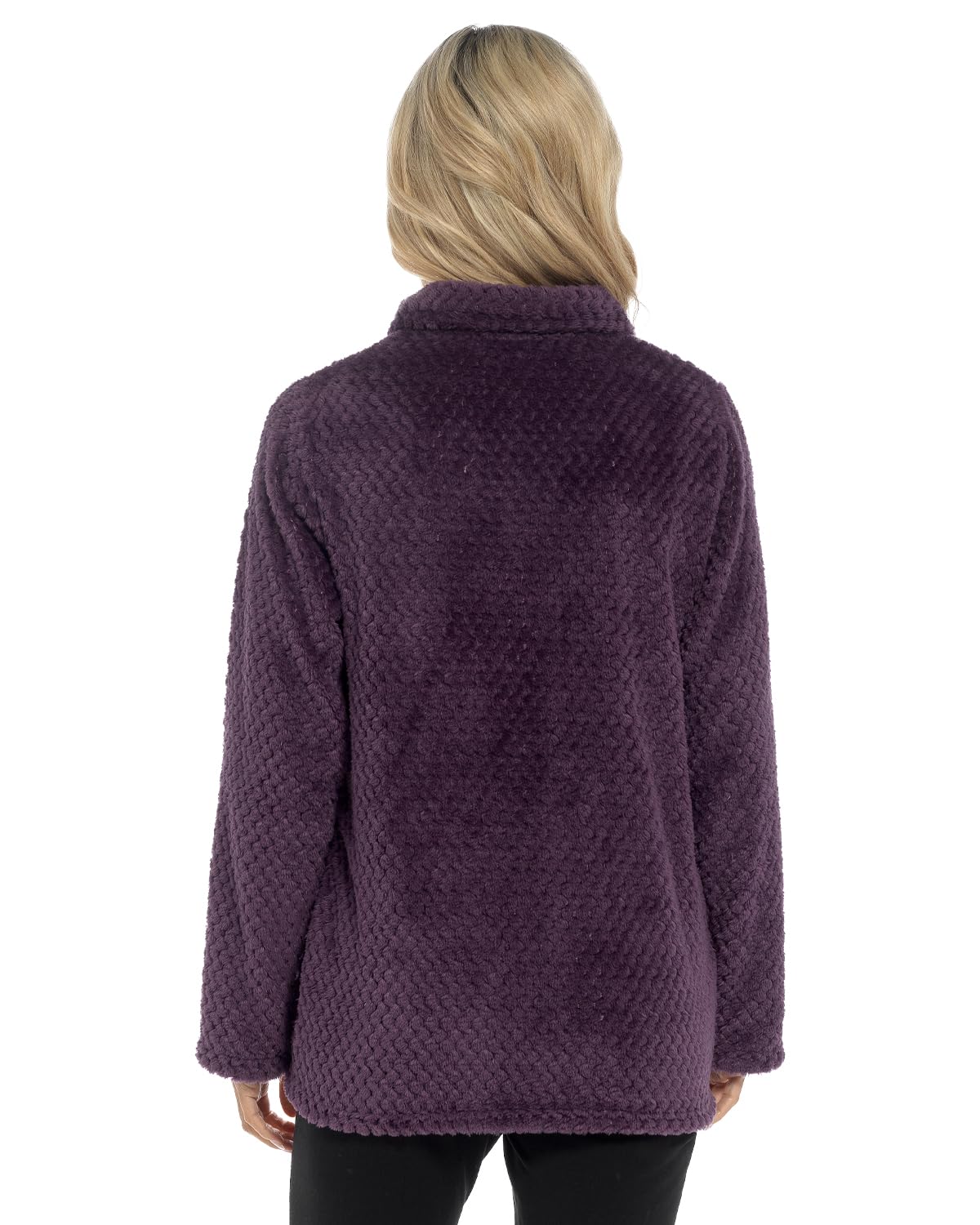 Undercover Veste d'hiver douce en polaire nid d'abeille avec poches pour femme