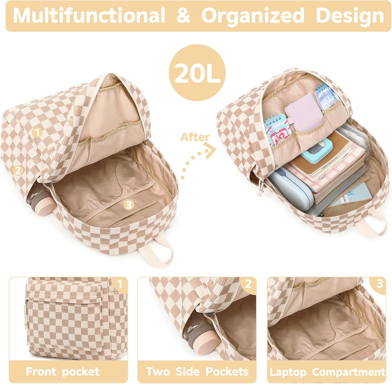 Bluboon Backpack for Girls Kids Preschool Backpack with Lunch Box Kindergarten Bookbag Toddler School Bags Set - Image 3