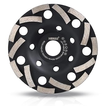 HERZO 5 Inch Concrete Grinding Wheel,Diamond Concrete Grinding Wheel for Granite, Marble, Cement, Stone, Rock