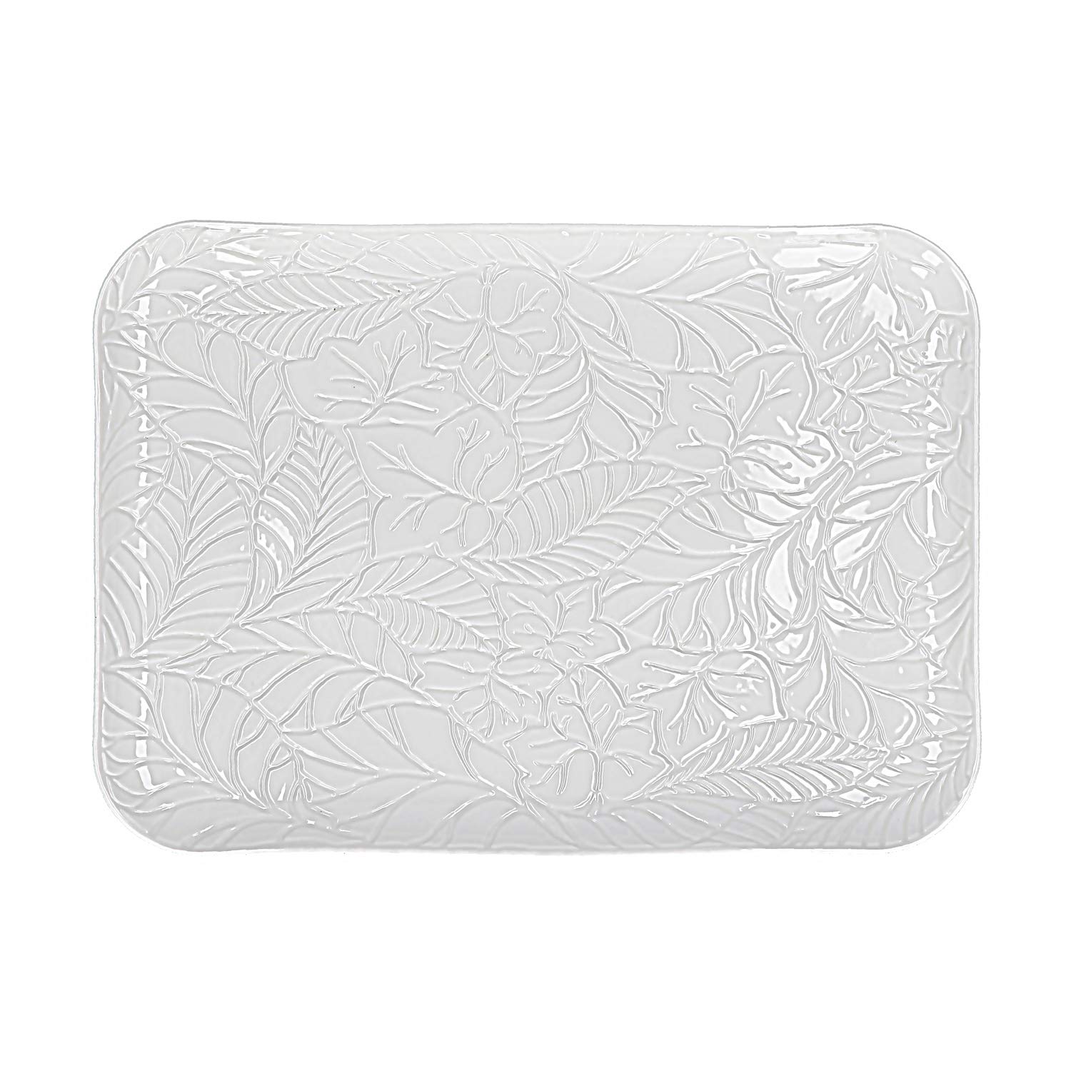 La Porcellana Bianca - Vassoio Rettangolare in Gift Box - Arredo Casa, Cucina - Linea Bosco - Idea Regalo - Porcellana - 25x34,5xh2 cm