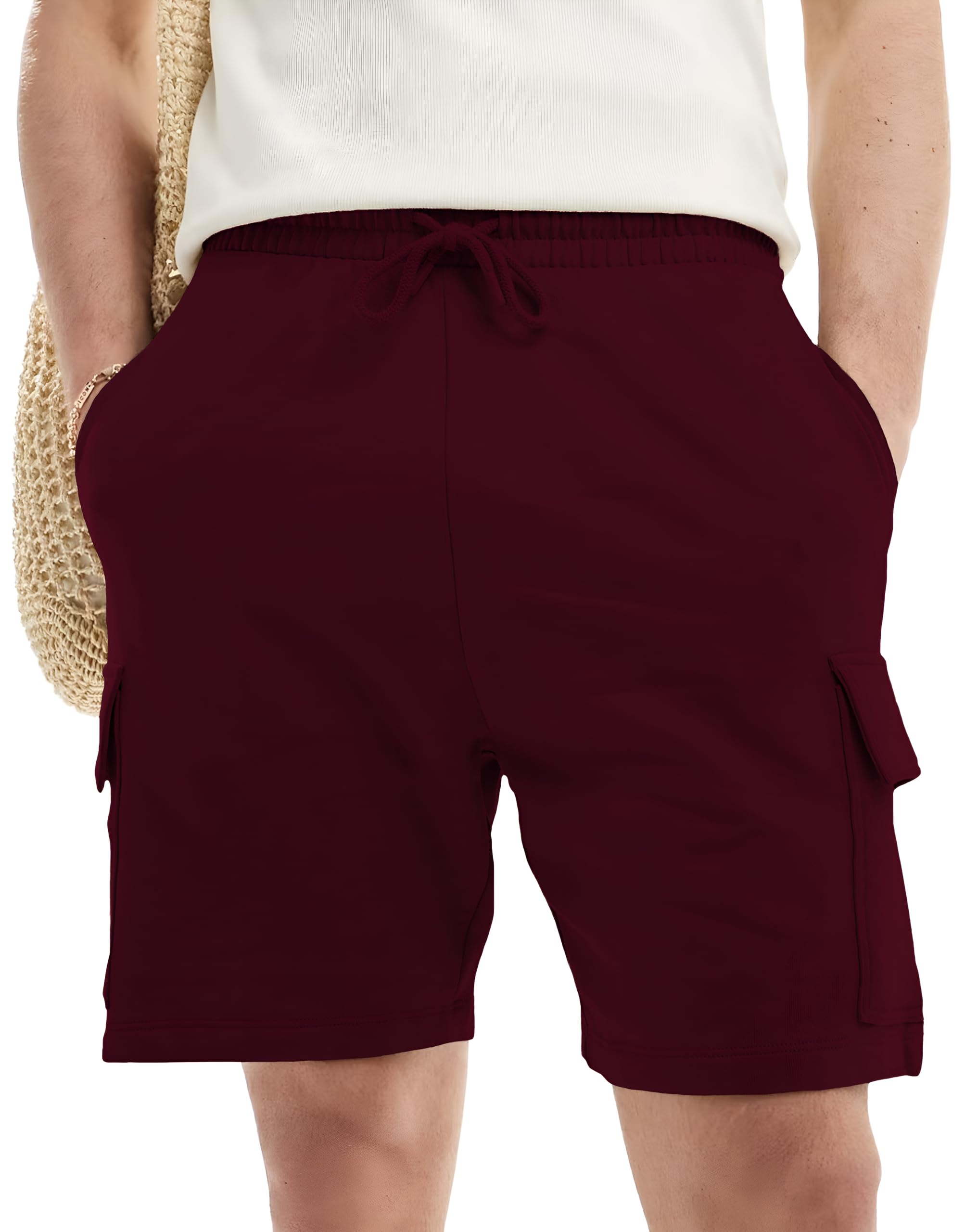 Solid, Regular Fit, Knee Length, Casual, Pure Cotton Cargo Shorts for Men(Pack of 1)-picture-36