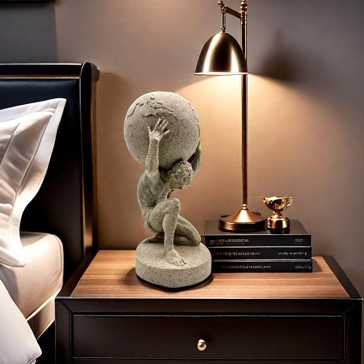 10.5 Inch Greek Atlas Holding World Statue Sculpture Figurine Home Office Living Room Desktop Display Decor Decorative Decoration