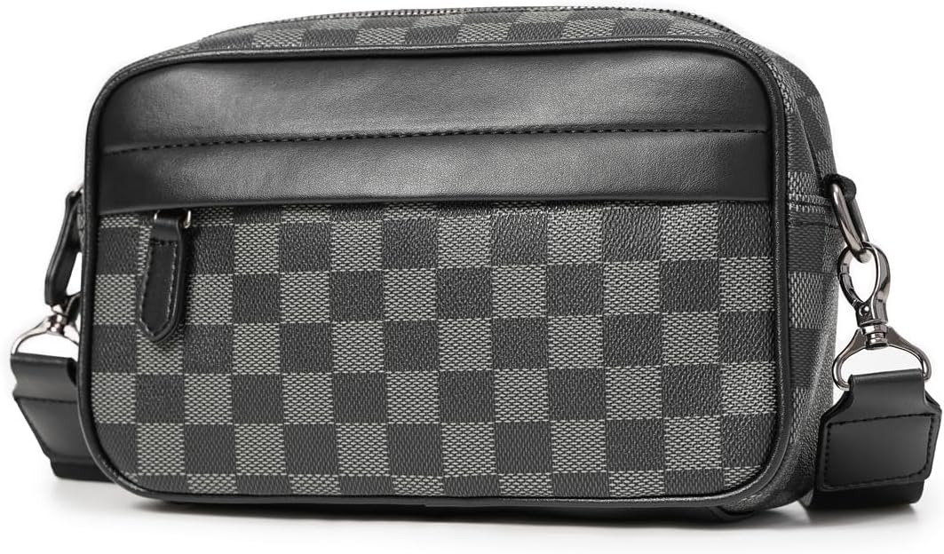 Men's Genuine Leather Crossbody Bag, Trendy Messenger Sling Bag for Commuter Casual All-Match Daily Use Gift Box