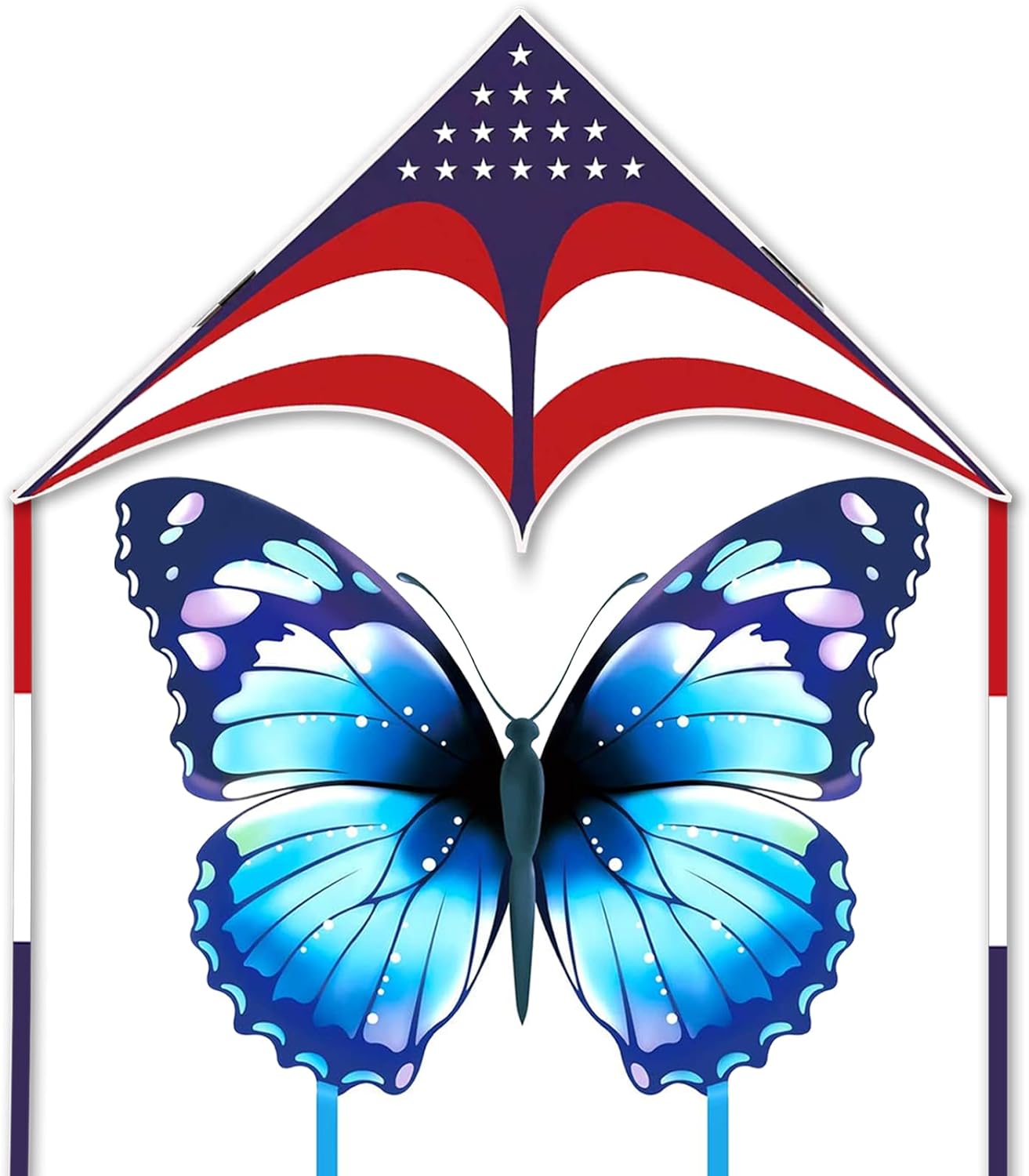 Mint's Colorful Life Delta American Flag Kites & Blue Butterfly Kite, Kites for Kids Adults Easy to Fly for Beginners