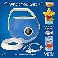 Vista 3 de Proyector de libros para niños – 5 Daniel Tiger y 5 historias clásicas de lectura en voz alta, 10 canciones y luz nocturna y música relajante