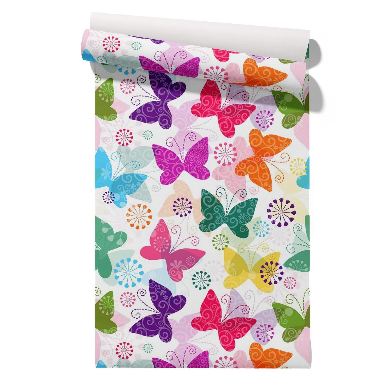 CEVAN Bedroom Wallpaper London 3D Self Adhesive Butterfly Cute Cartoon Moisture Resistant Kitchen Drawer Liner Sticky Dots Waterproof Wall Covering Contact Paper 45x500cm