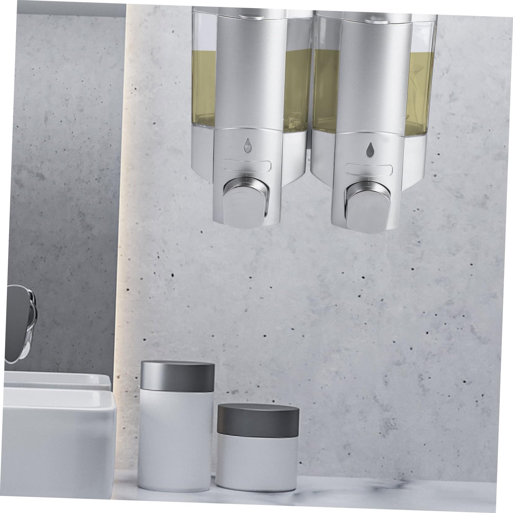 Dispensador de Jabón Espumoso de Montaje Pared Dispensador de Jabón Líquido de Plástico para Baño Ducha y Cocina Diseño Transparente y Antideslizante