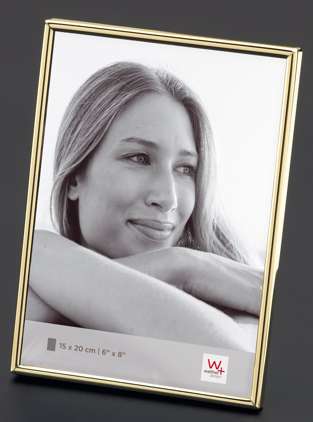 walther design Bilderrahmen gold 15 x 20 cm Chloe Portraitrahmen WD520G