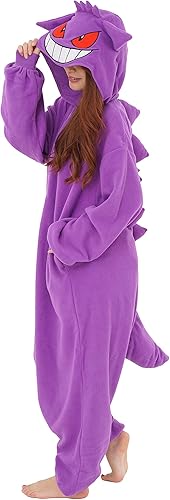 Miniatura 4 de SAZAC Gengar Kigurumi - Mameluco premium de Pokémon para adultos, disfraz de Halloween lujoso para adultos, ropa de descanso lavable a máquina