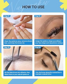 NAGARAKU Eyebrow Extensions, Air Series Brow Extension False Eyelashes Straight Curl for Bottom Lower Lash Grafting 16 Rows Black Soft Natural for Professional Salon Use - 0.10mm, Black, 9/10/11mm