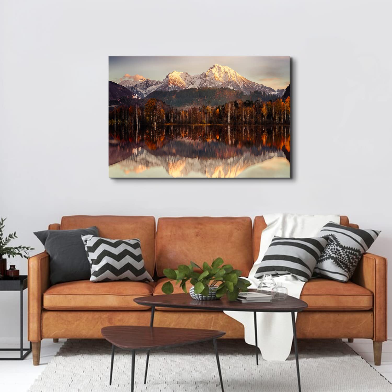 Quadro Su Tela Albero Autunnale – Foresta Del Sole, Stampa D'Arte Per Soggiorno E Camera Da Letto