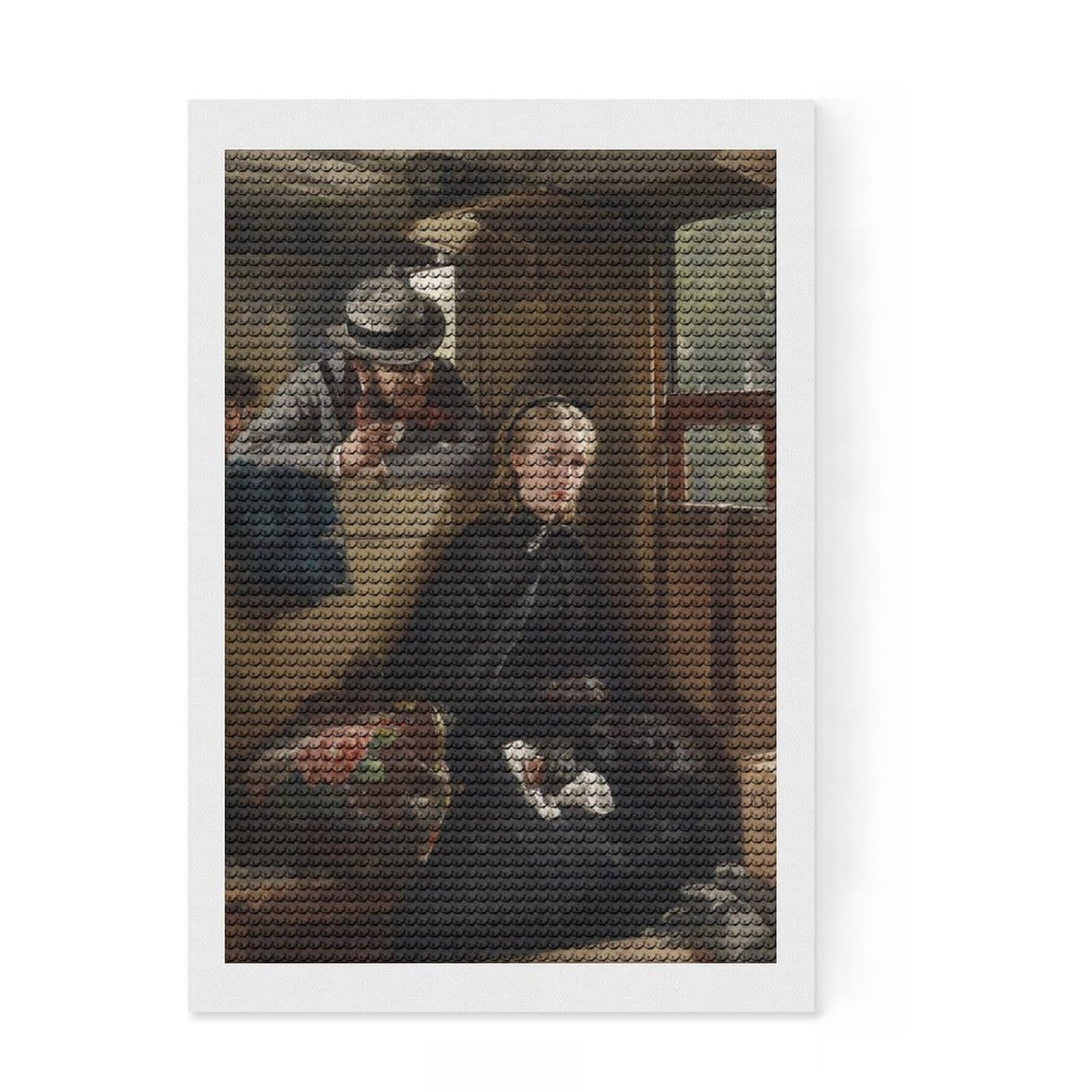 Junmoney Woman on A Train Diamond Painting Kit 8"x12", Complete Accessories, Sparkling Round Gems, Full Kit Included, Modern Decor