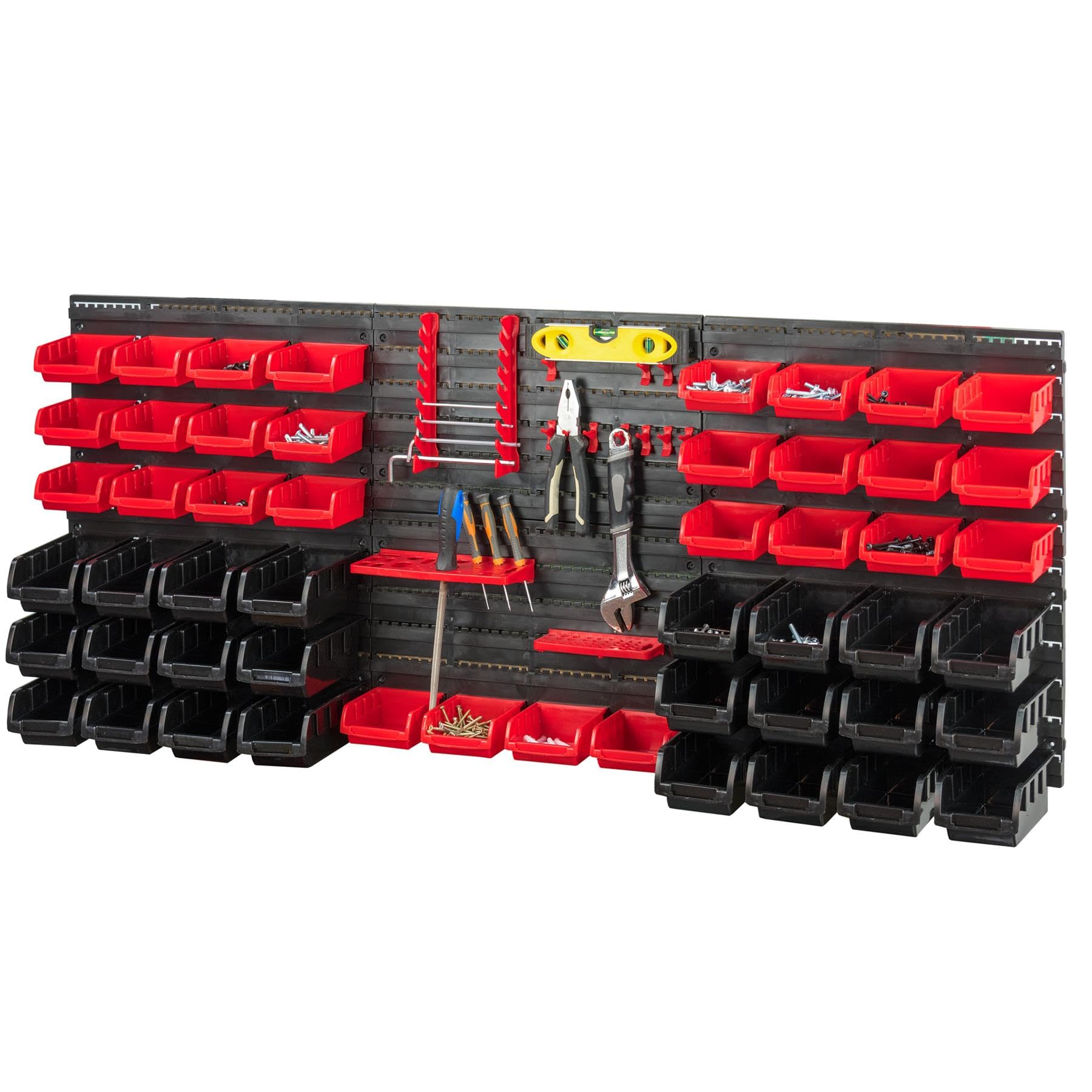 Kct Multicoloured 72 Pcs Wall Mount Hand Tool Organiser Storage Rack Hangers Panel Shelves