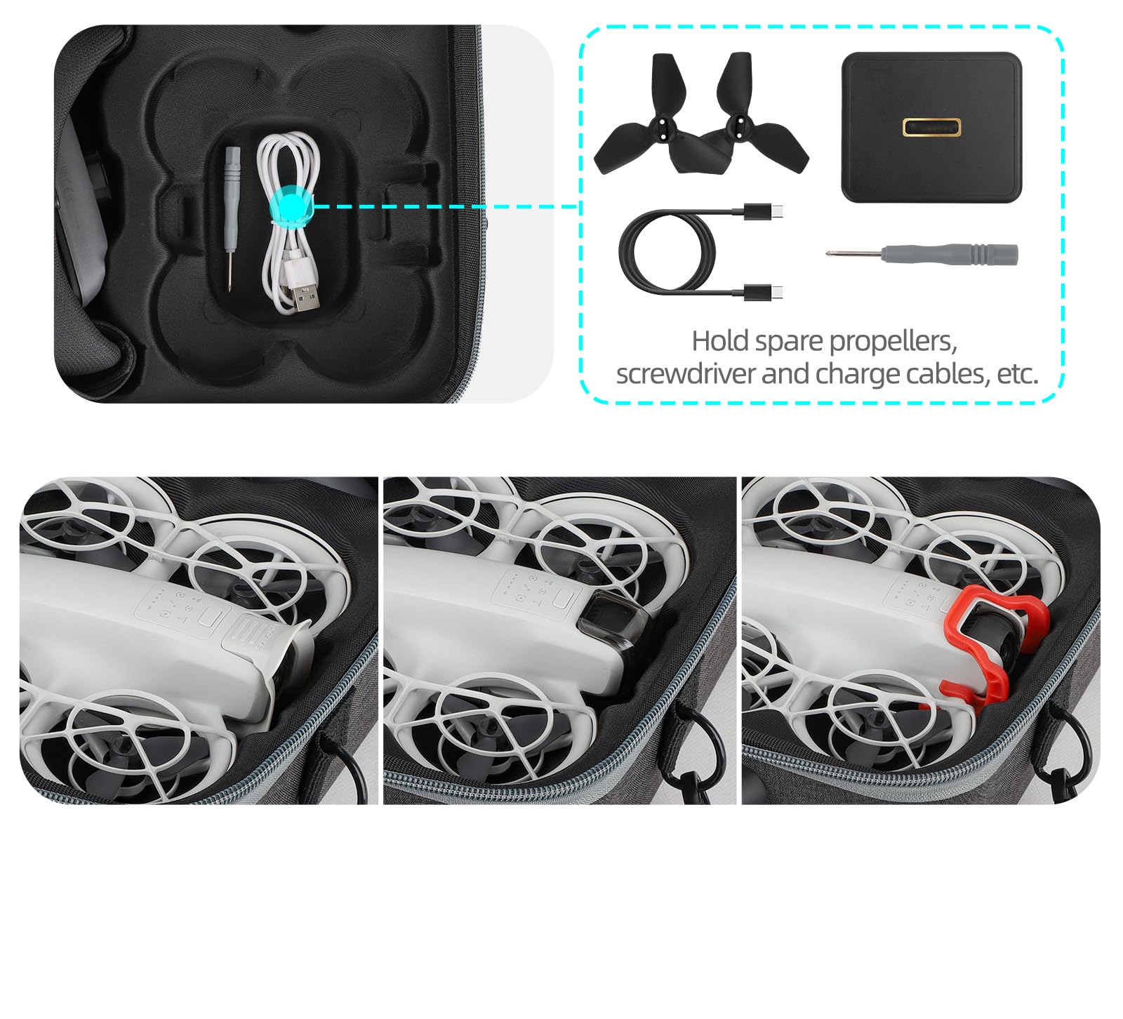 Borsa portatile per DJI Neo Motion Fly More Combo Custodia per Goggles N3 Borsa da viaggio Anti Graffio Borsa Drone Accessori Valigia