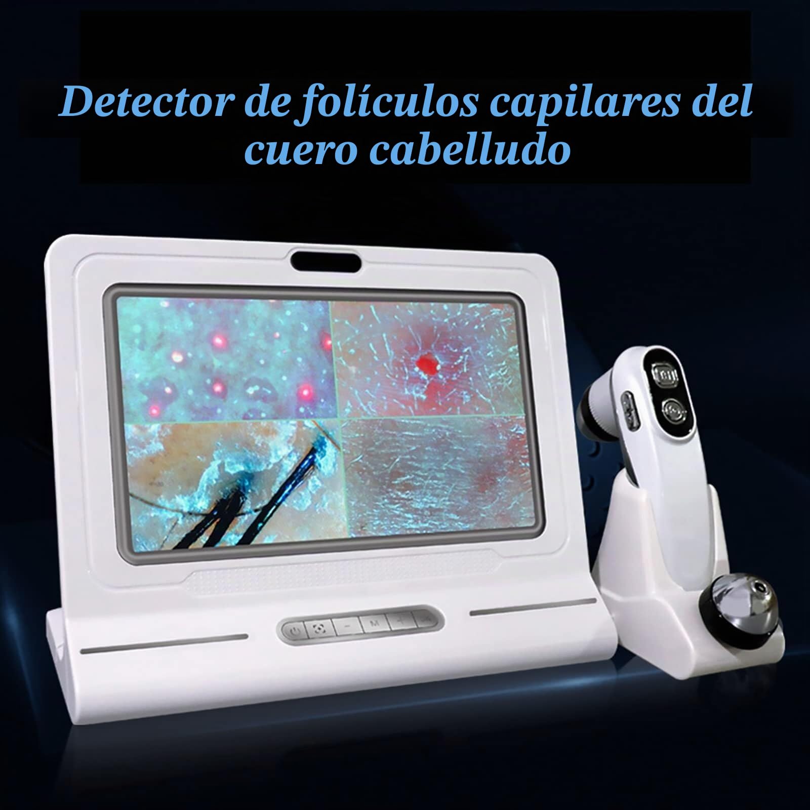 Máquina de diagnóstico de Piel 11 Inc con Pantalla LCD Digital HD, detección de Cuero cabelludo 200 Veces y Piel 50 Veces, 10 Millones de píxeles y detección espectral 4