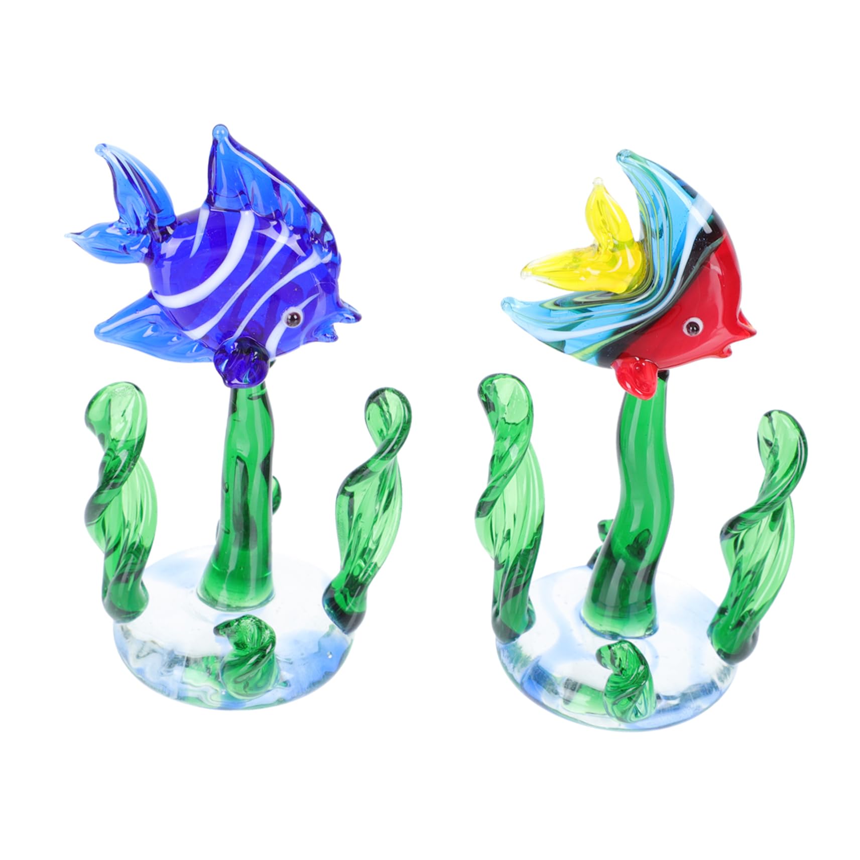 Happyyami 6piezas Figuritas De Pescado De Vidrio Decoración Acuática para Acuarios Adornos De Plantas Acuáticas De Decoración Miniatura para Hogar