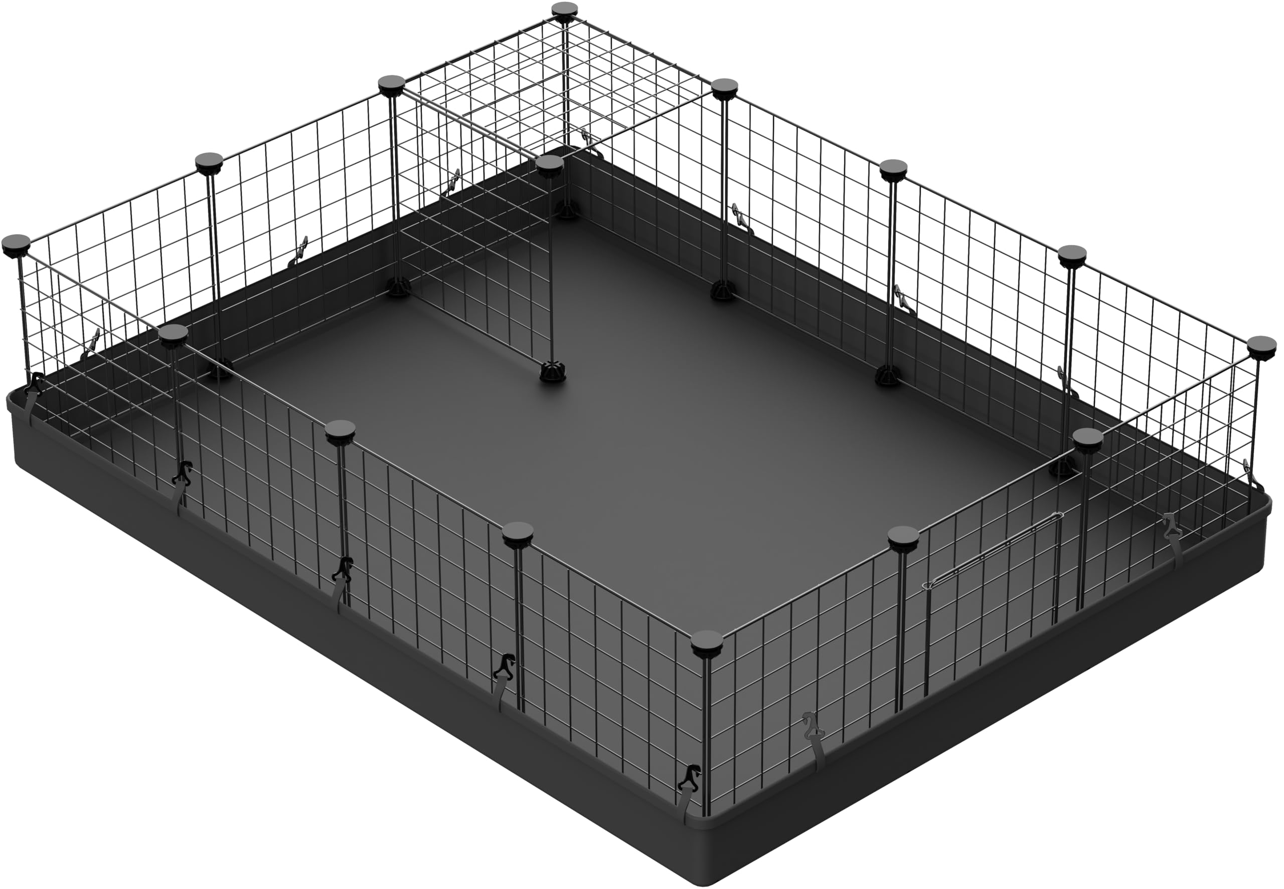 LANGXUN PILIN organizer do kostek do przechowywania czarnego drutu metalowego, DIY klatka dla małych zwierząt dla królika, świnek morskich, szczeniaka | Produkty dla zwierząt domowych przenośne metalowe ogrodzenie z drutu (24 szt.)