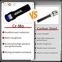 Vista 8 de Enchufe de punta de impacto hexagonal de 0.669 in, H17 1/2 pulgadas, adaptador de destornillador hexagonal de acero Cr-Mo para llaves de trinquete