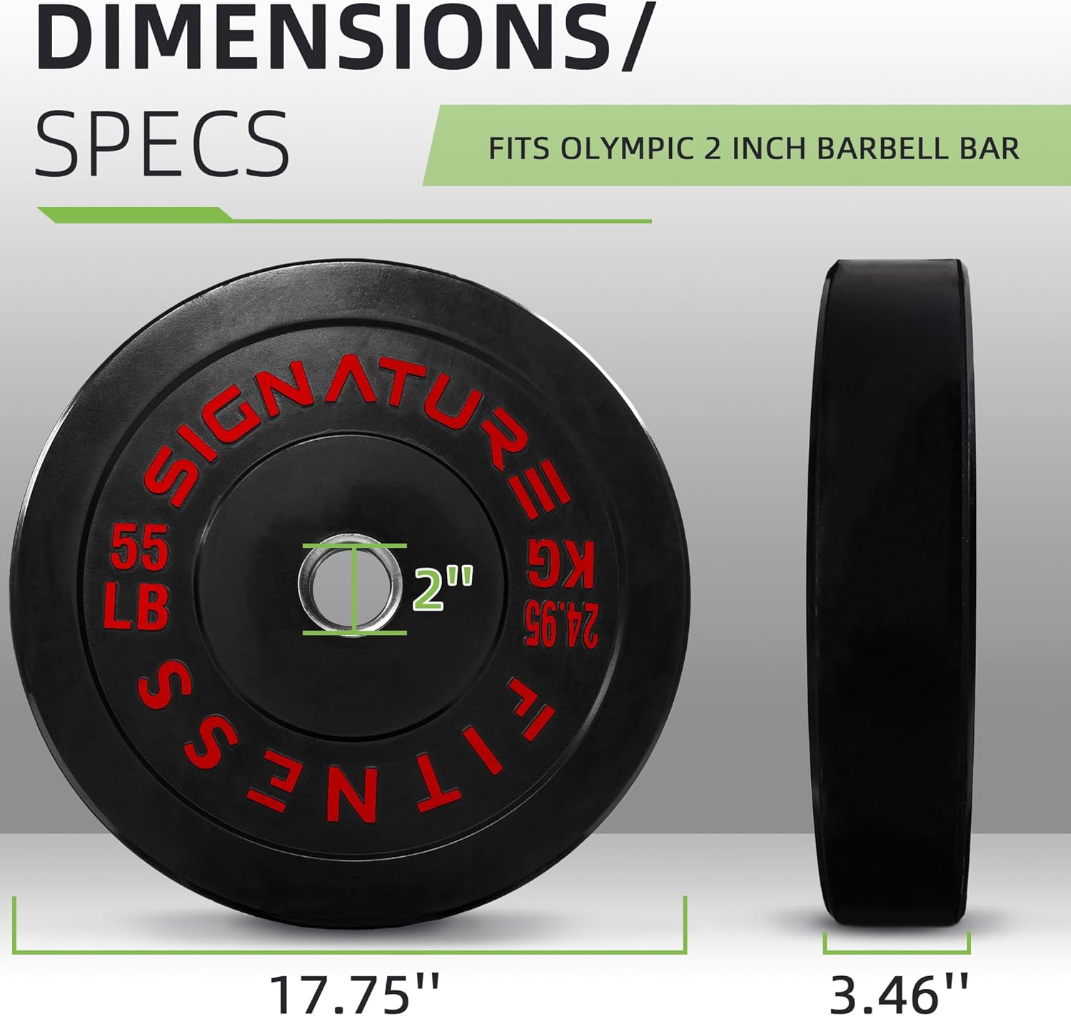 Fitvids Olympic Bumper Plates Set, 2" Weight Plates for Strength Training & Weightlifting, Paris or Set or Set with Barbell, Multiple Options
