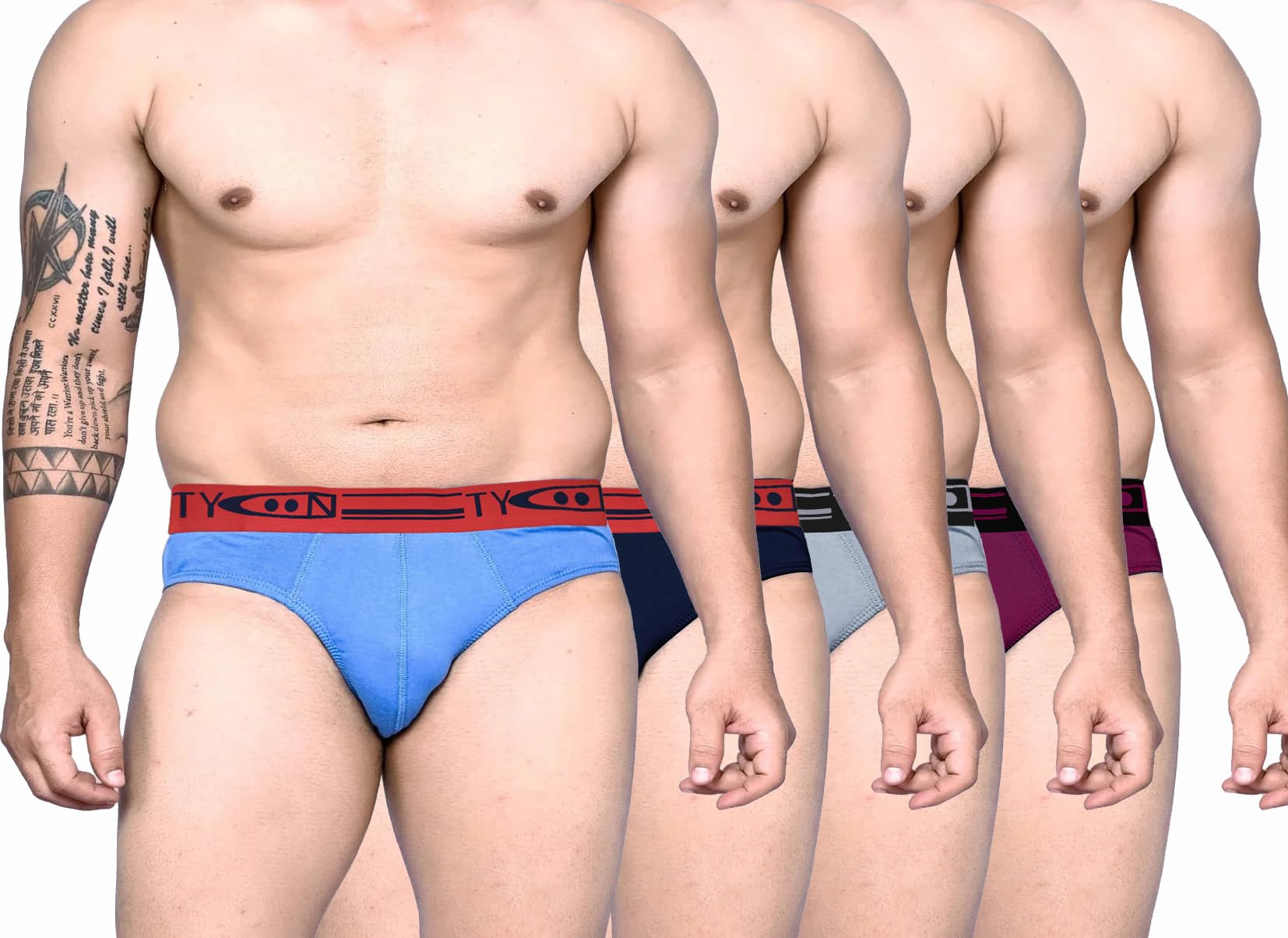 kothari Men's Cotton Assorted Solid Outer Elastic Frenchie Briefs/Underwear - Pack of 3 (#Tycoon-Frenchie-OE) (Color May Vary)-picture-10