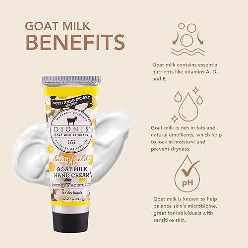 Miniatura 2 de Dionis - Crema de manos perfumada con leche de cabra para el cuidado de la piel Daisy Fields 1 onza - Juego de 6 - Fabricado en los Estados Unidos -