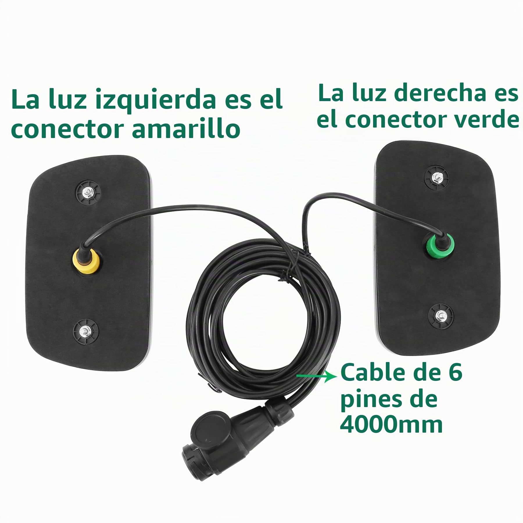 Pilotos Led Remolque 12V 24V, 7Funciones Luces Remolque Traseras con Cable 4m Precableada Enchufe 13pines con Conexión De Bayoneta de 2x6pines, Juego Luces Traseras Remolque Homologados