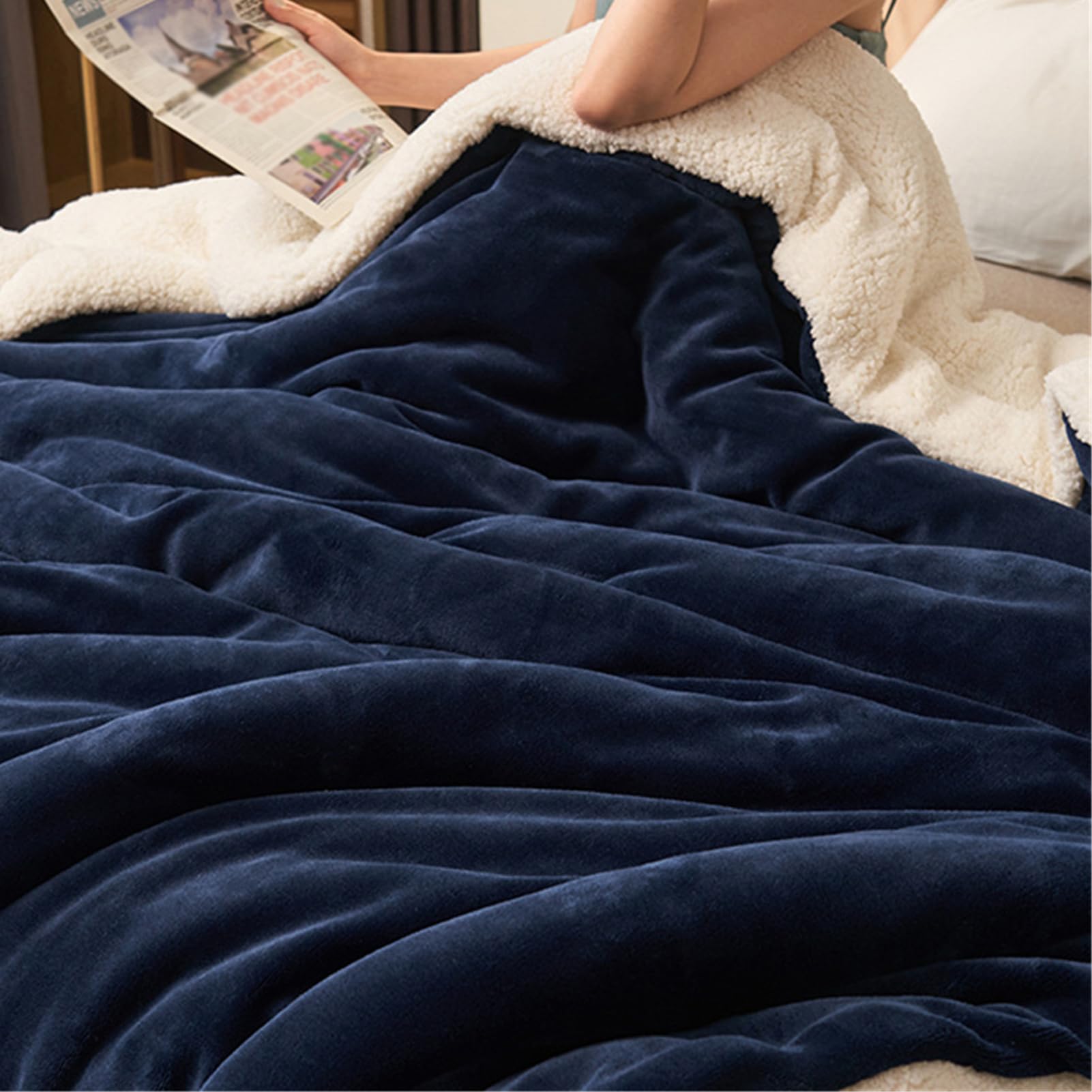 Coperta Plaid Sherpa Alina - Coperta Morbida E Calda 200Cm, 150Cm, Grigio Antrac