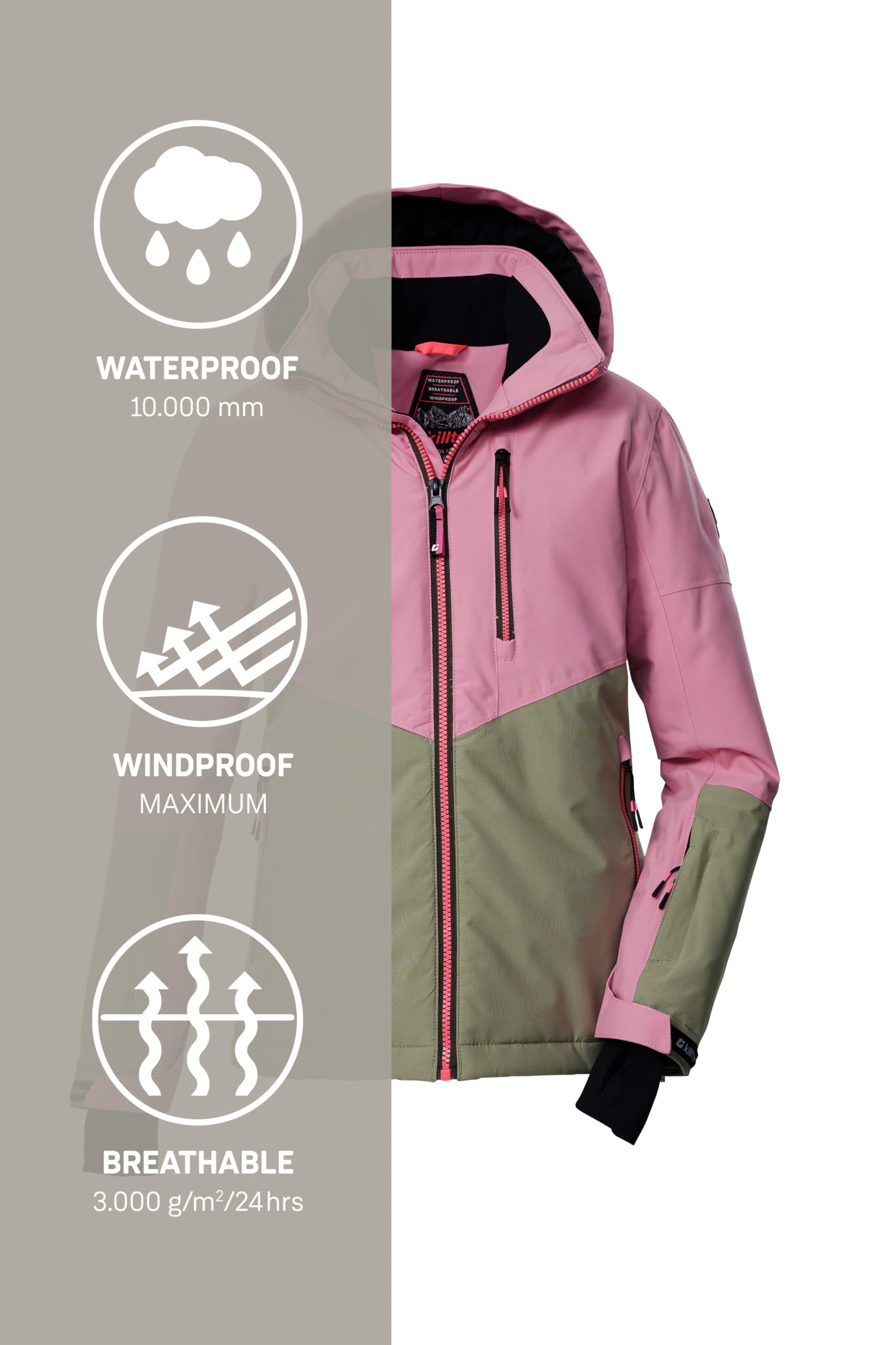 Killtec Ksw 207 Grls Ski Jckt Chaqueta de esquí/chaqueta funcional con capucha y protección contra la nieve Niñas