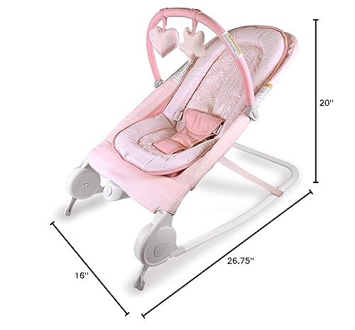 Miniatura 16 de Summer Infant 2 en 1 Bouncer & Rocker Duo (rosa) Práctico y portátil Rocker y gorila para bebés Incluye juguetes suaves y vibraciones relajantes