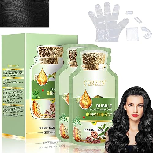 HUANG YI - Tinte natural para el cabello vegetal, nuevo tinte botánico de burbujas para el cabello, paquete de 10 paquetes por caja, tinte para