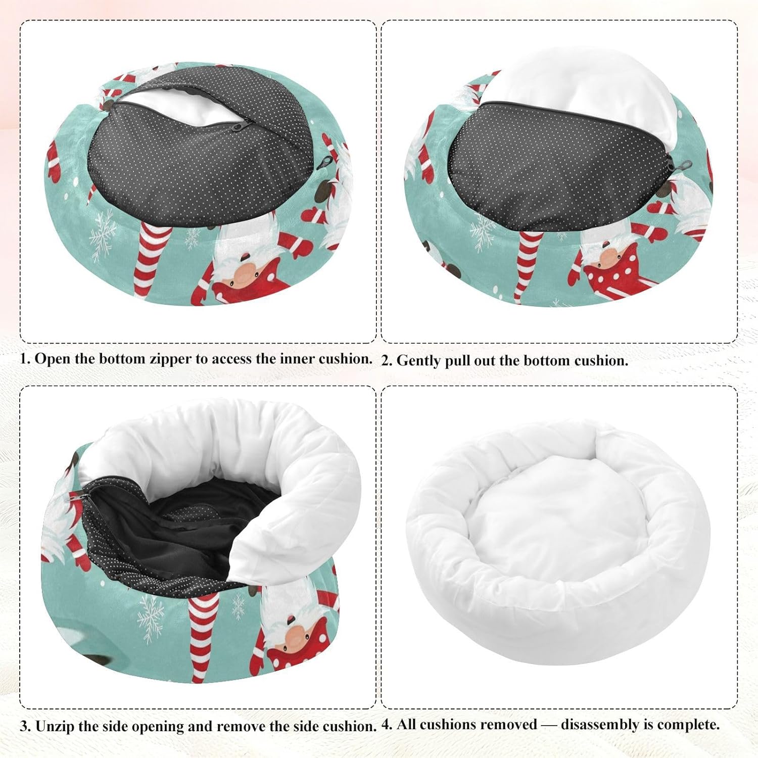 Christmas Pet Dog Beds Removable & Washable fluffier Pillow Bed for Extra Small Size Pets Supplies