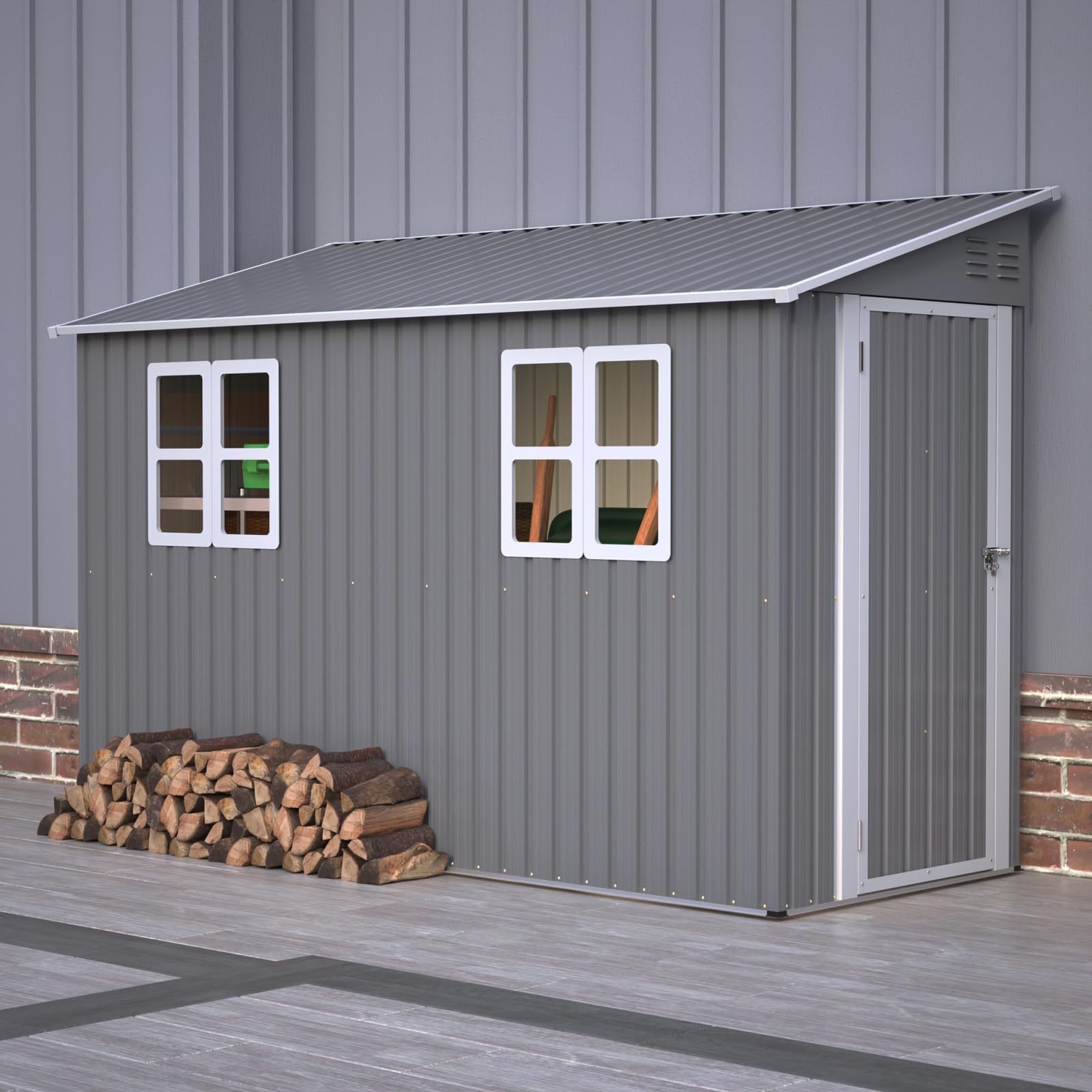Abri de jardin en métal pas cher rangement extérieur étanche 4x10 FT