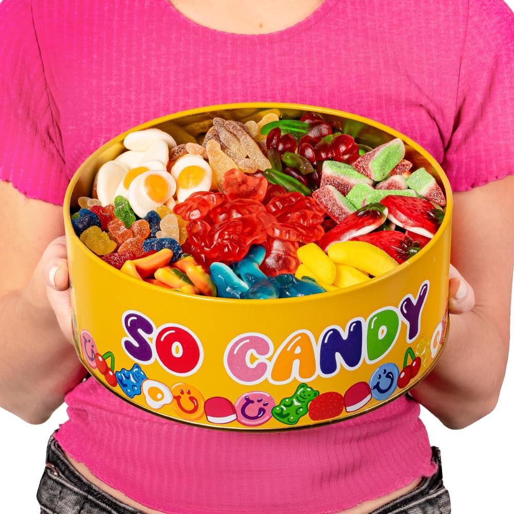 Wunnie Bucket by American Uncle - Latta di caramelle gommose miste da 2 kg, caramelle compleanno bambini, ideali per feste, regalo originale compleanno