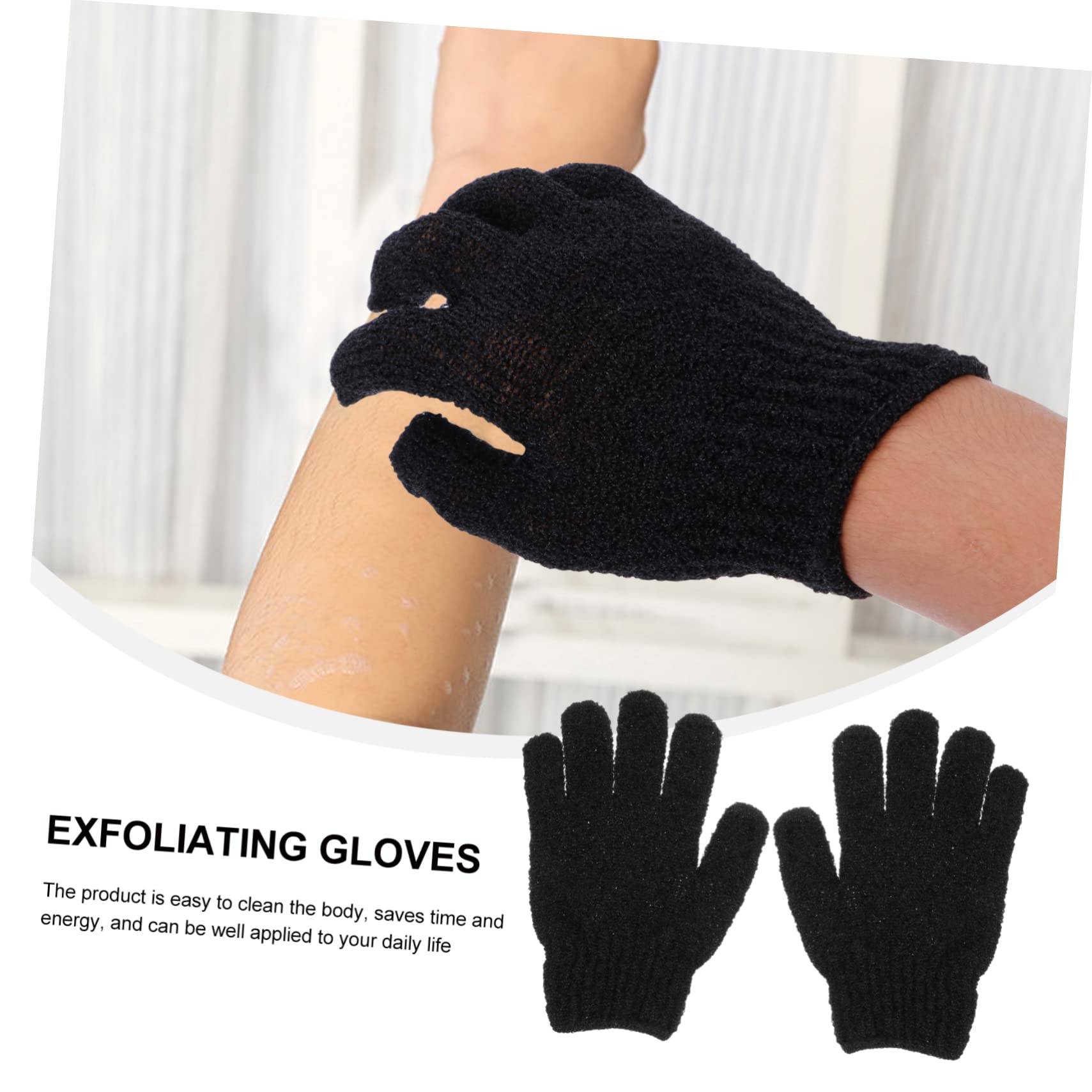 Baluue 12paare Schwarze Peeling-handschuhe Für Körperpflege Exfolierende Duschhandschuhe Zur Entfernung Von Abgestorbener Haut Für Spa Und Massage Fach
