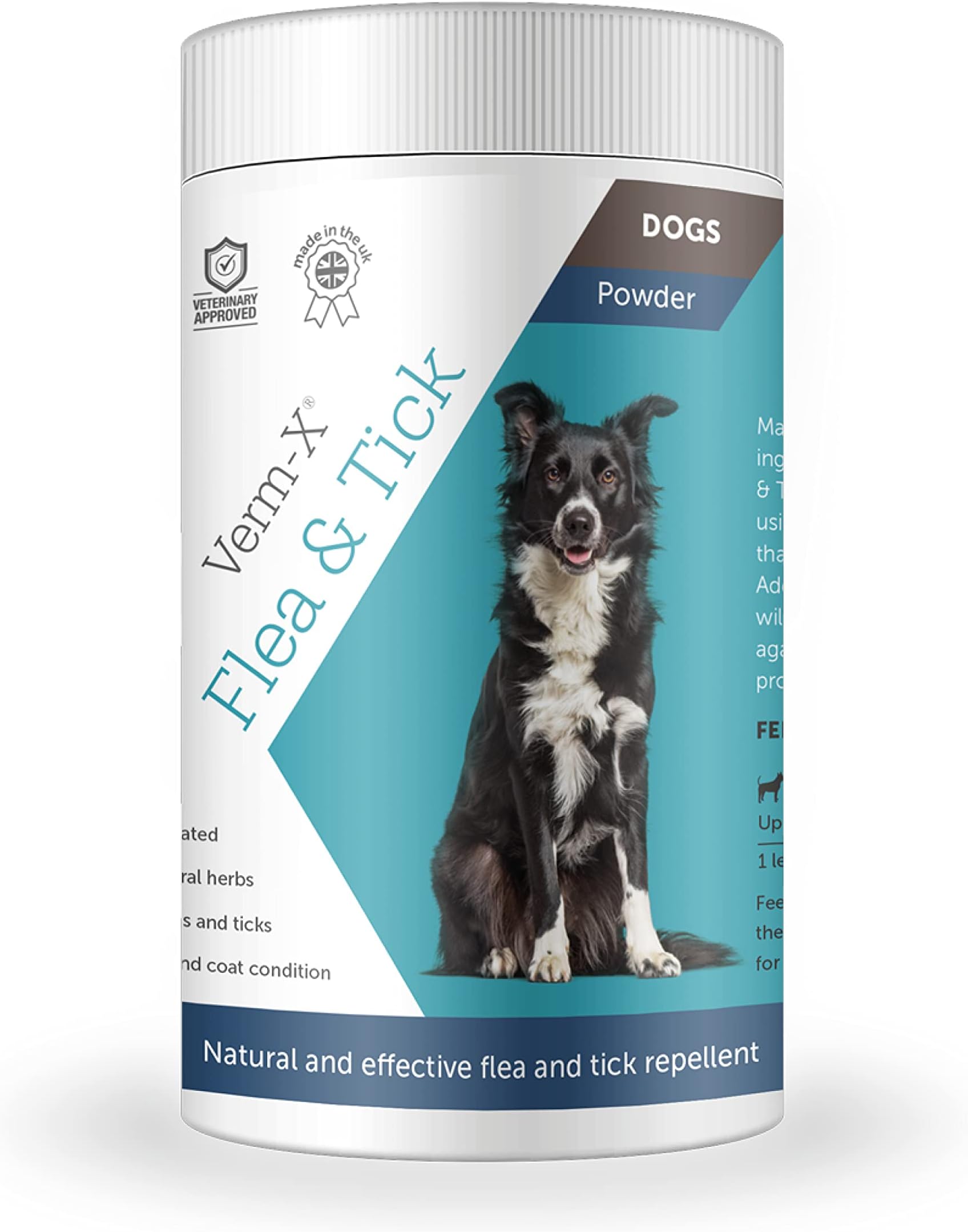 Flea & Tick Powder for Dogs, Effective Natural Repellent, 100% Natural Ingredients, Environmentally Friendly