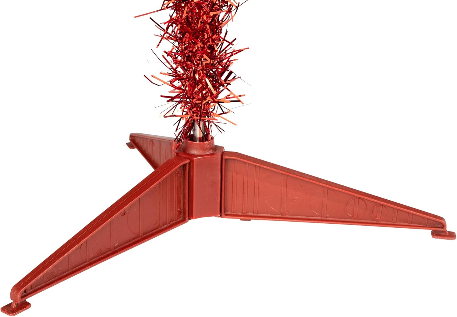 Northlight Pre-Lit Artificial Tinsel Christmas Tree - 3' - Red - Clear Lights