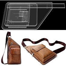 RIVEENY Sling Bag Acrylic Template,Leather Pattern Acrylic Leather Templates for Capacity Crossbody Backpack Casual Motorcycle Chest Bag AAB-533
