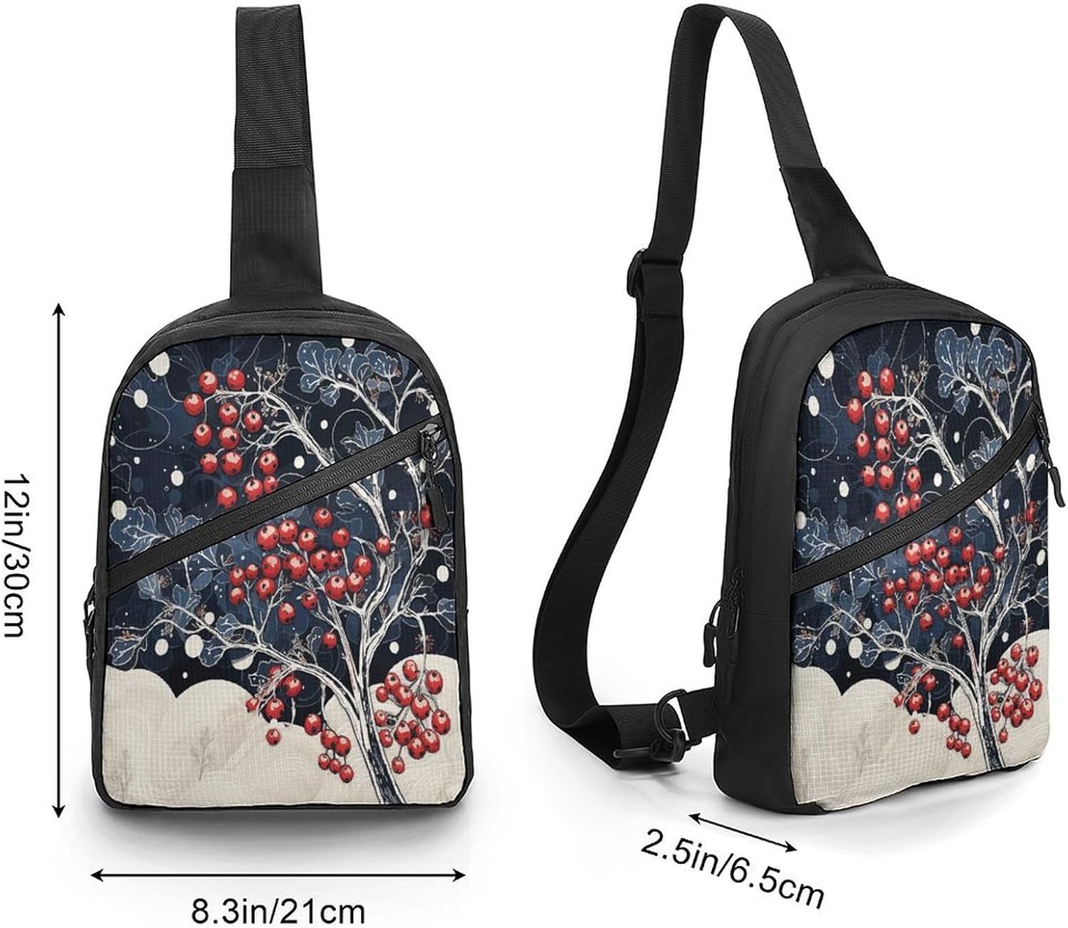 Berry Artwork Crossbody Backpack Sling Bag