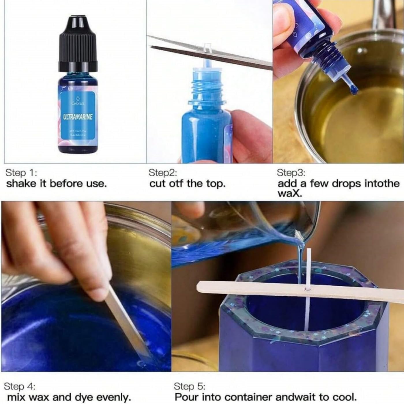 Liquid Candle Dye - 10mlx24colors Vivid Colors Dye for Candle Making,Oil Based Dye for Candle,Liquid Color Dye for Soy Wax, Beeswax, Gel, Palm Wax