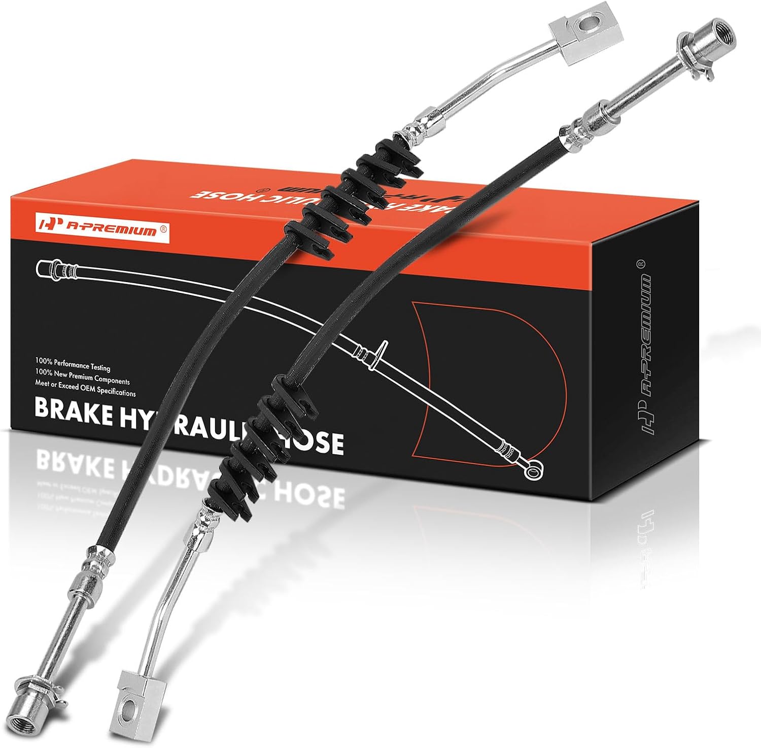 A-Premium Rear Driver and Passenger Side Brake Hydraulic Hose Compatible with Select Chevrolet and GMC Models - C4500/C5500 Kodiak, C4500/C5500 Topkick, 2003-2009 - Replace# 10369364 (Pack of 2)