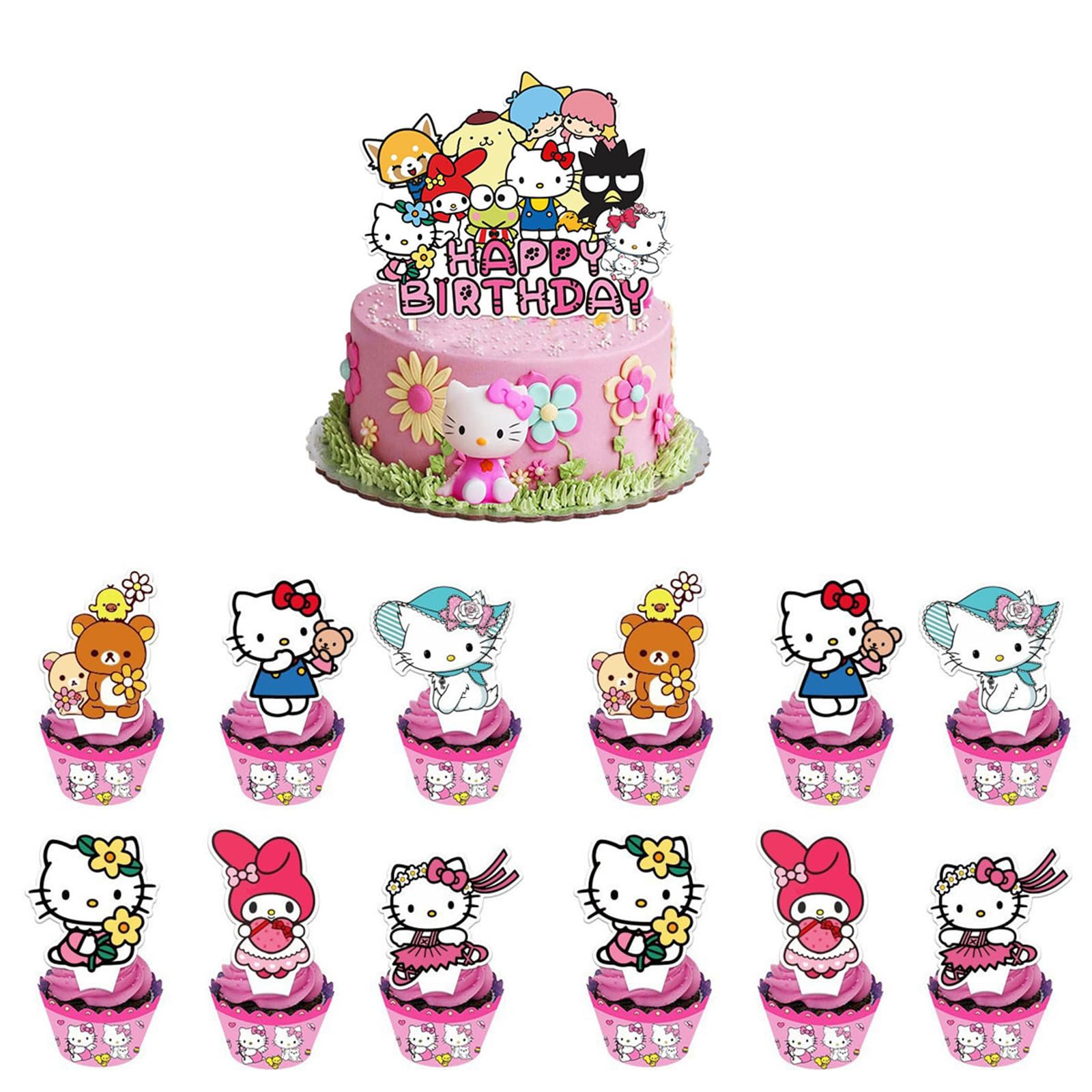 Cute Cake Decorations, Happy Birthday Cake Topper, Party Supplies for Girls, Gifts for Her
