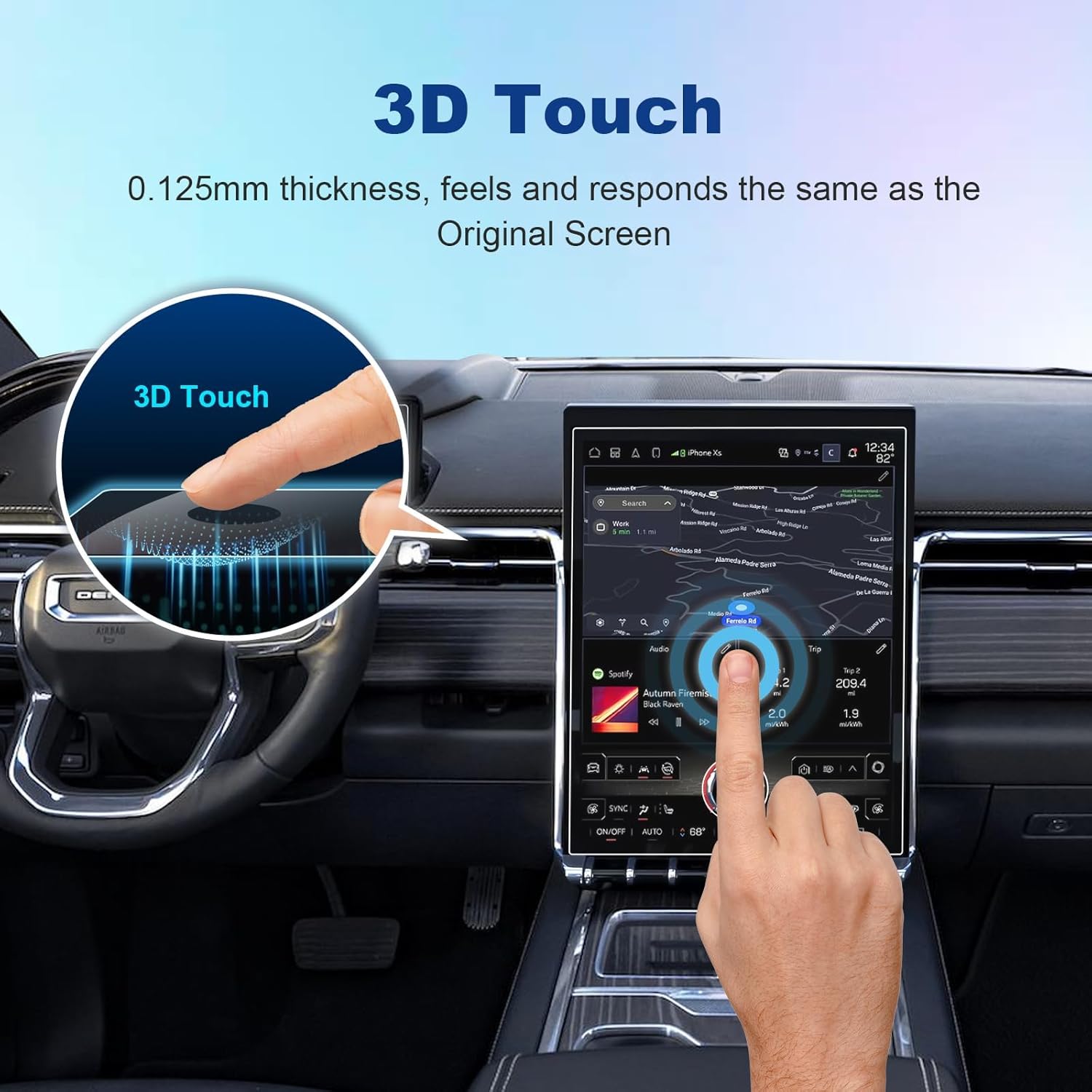 (4pcs) 2024 2025 2026 Sierra EV Screen Protector for GMC Sierra EV (16.8In Navi+11In Dash) (Elevation/AT4/Denali), 2026 2025 Sierra EV Electric Pickup Trucks Accessories High Clarity 16.8"&11"