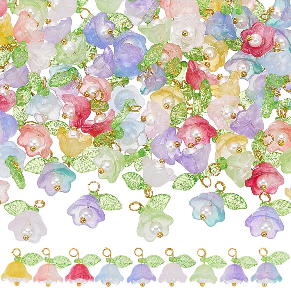 Breloques en verre muguet et lys pour création de bijoux DIY printaniers