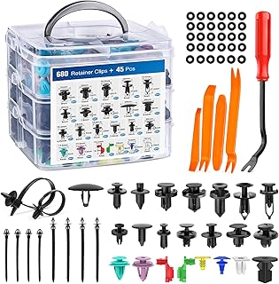 725Pcs Bumper Clips Car Retainer Clips & Plastic Fasteners Kit Auto Body Push Rivets Fender Liner Clips - 23 Most Popular Sizes Door Trim Panel Clip Set for Toyota GM Ford Honda Chevy