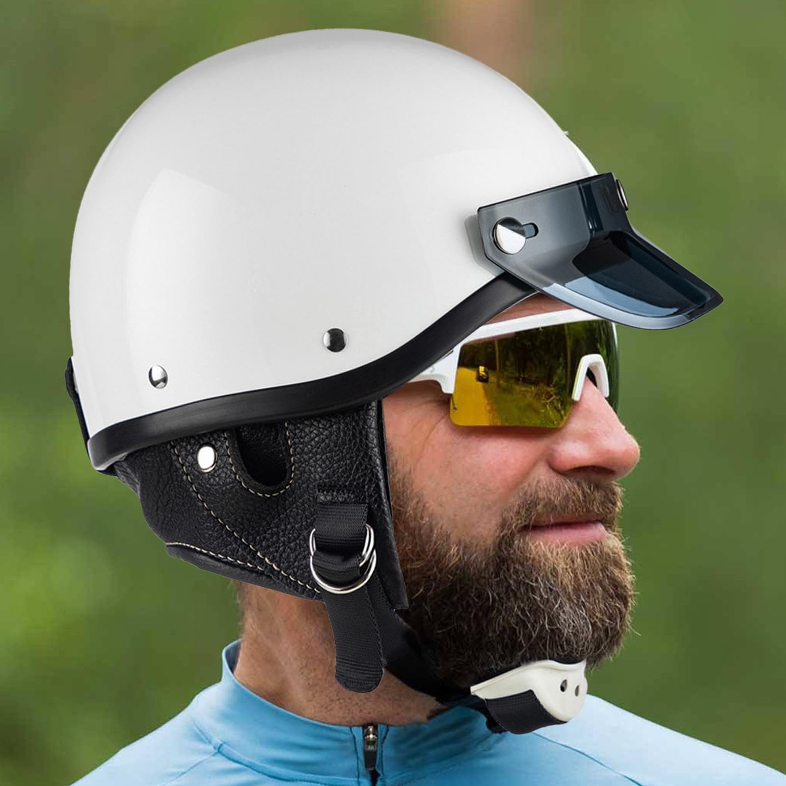 Casque De Sécurité Moto Casque Respirant avec Boucle À Dégagement Rapide