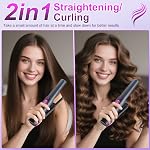 OBEST Cordless Hair Straighteners and Curler 2 in 1 with Titanium Flat Iron, Portable Travel Flat Iron with 3 Adjustable Temp Fasting Heating, Rechargeable Straightening and Curling Iron for Normal Hair Type, Birthday Chirstmas Gifts, Grey (Grey)