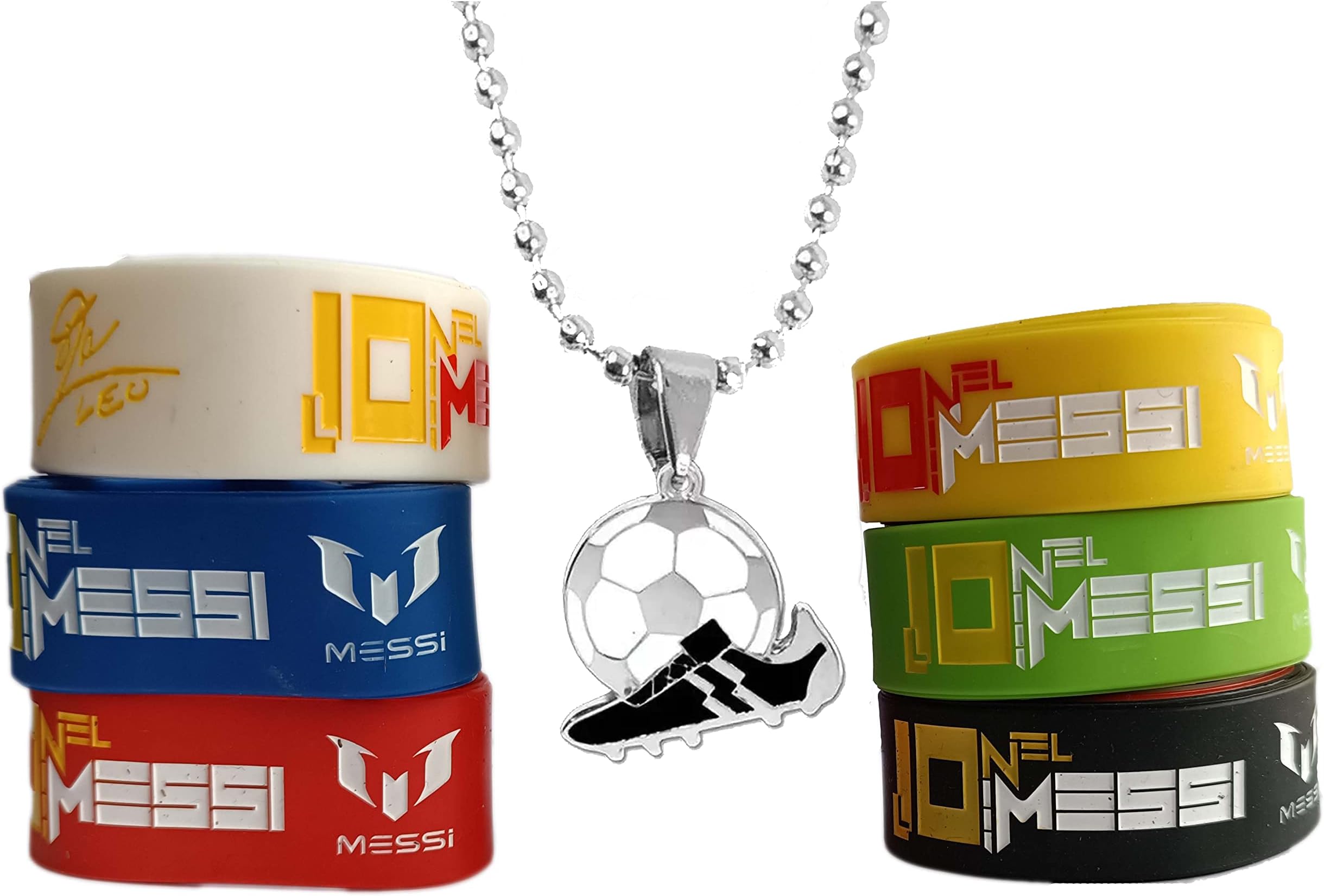 Football Locket & Lione Messi Wristband 30 mm Silicone Rubber Loop Band - Football Club - Lionel Messi