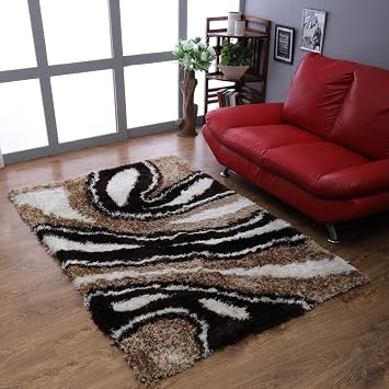 Rugsotic Carpets Hand Tufted SHAG Polyester ECO-Friendly Area Rugs - 8x10, Rectangle, Multicolor, Abstract Modern Design, High Pile Thick Handmade Anti Skid Rugs for Living Room K00039