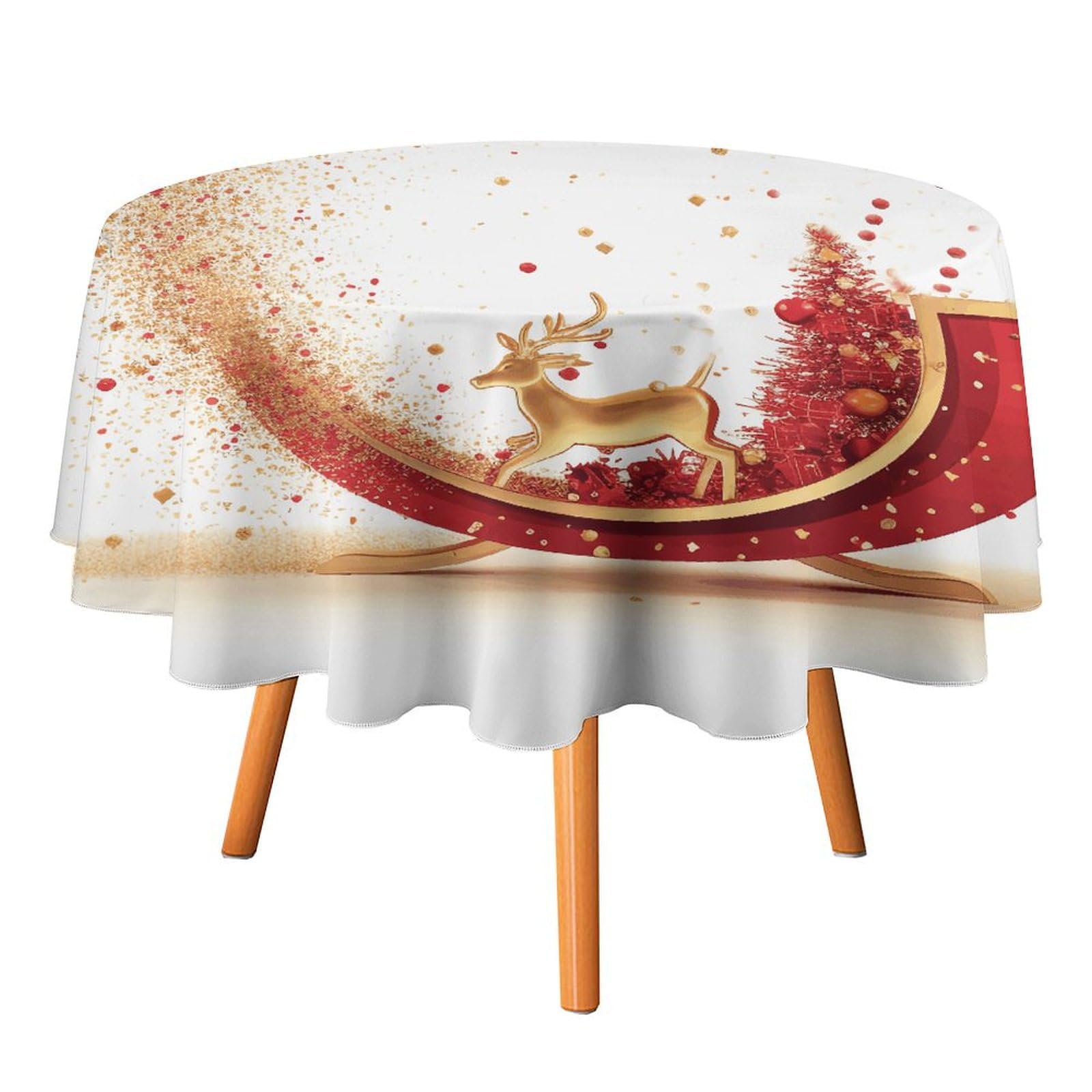 Nappe ronde traîneau 127x127 cm imperméable et infroissable pour la table de salle à manger